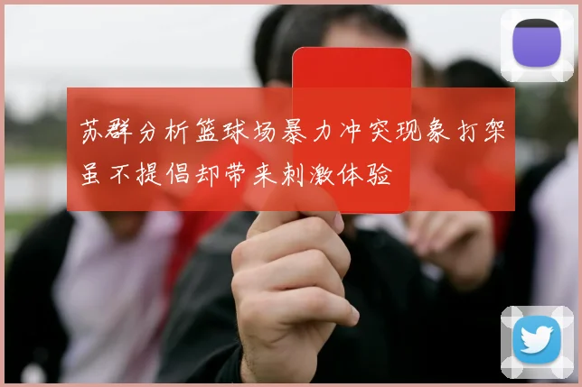 苏群分析篮球场暴力冲突现象打架虽不提倡却带来刺激体验
